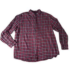 Vintage Basic‎ Editions Plaid Red and Black Flannel Long SleeveSize XL